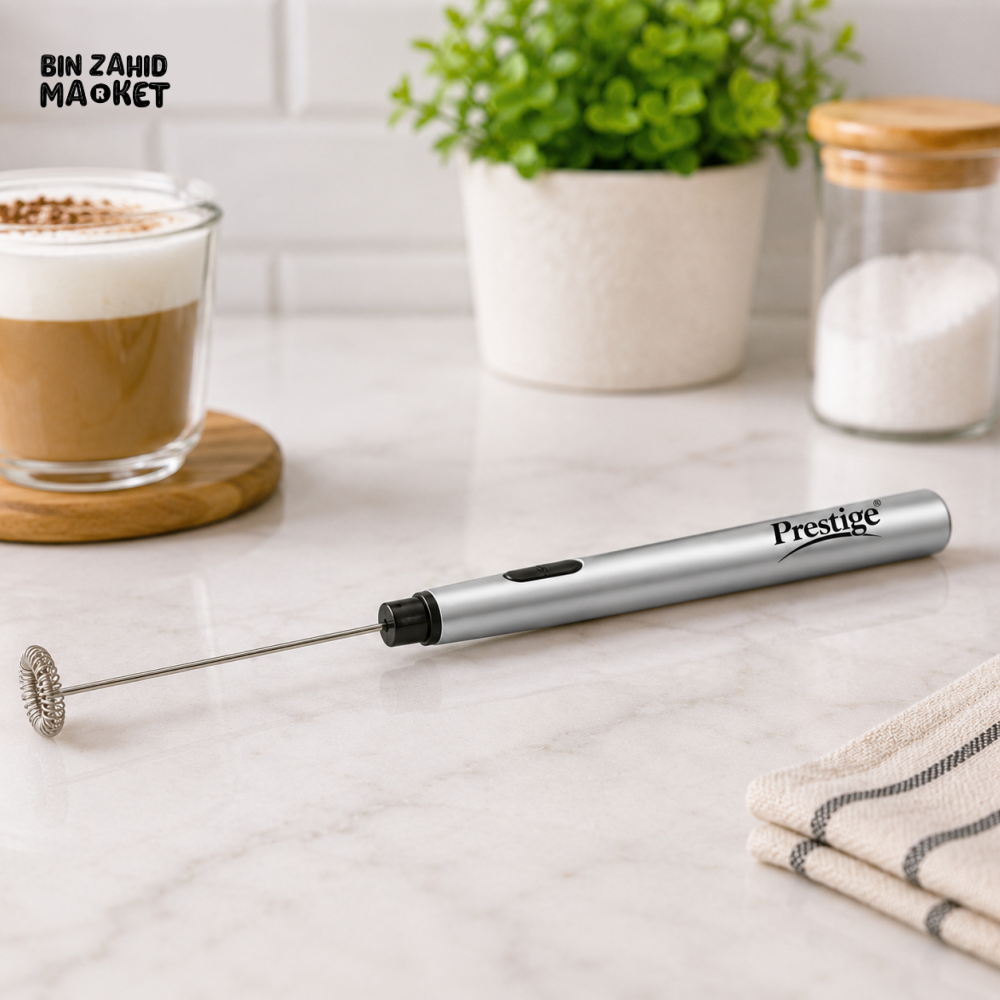 PRESTIGE AUTOMATIC HANDHELD MILK FROTHER – ELECTRIC COFFEE FOAM MAKER - 57264