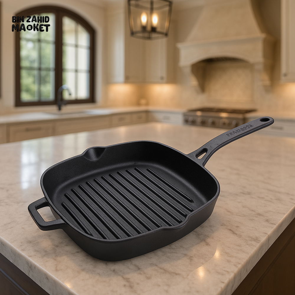 PRESTIGE C-IRON 25CM CAST IRON GRILL PAN – HEAVY DUTY NON-STICK BBQ & SEARING PAN