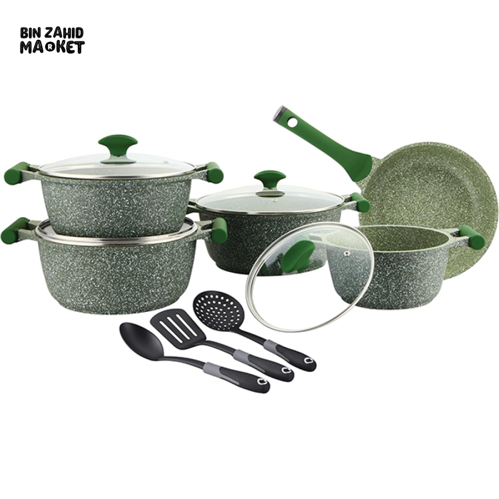 PRESTIGE ESSENTIALS 12PIECES POTS & PANS SET – NON-STICK GRANITE COOKWARE FOR COMPLETE KITCHEN US