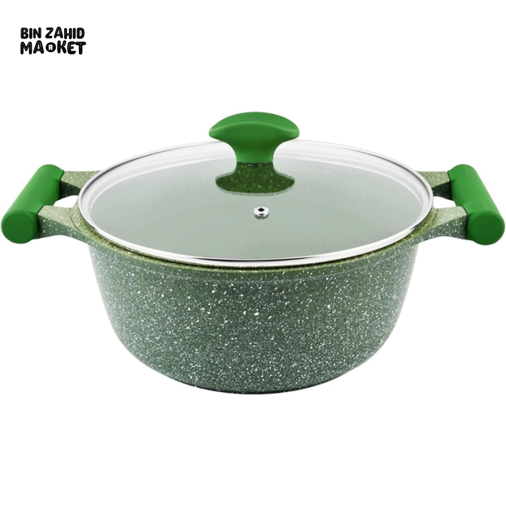 PRESTIGE GRANITE COOK POT 20CM NON-STICK WITH GLASS LID – COMPACT COOKWARE