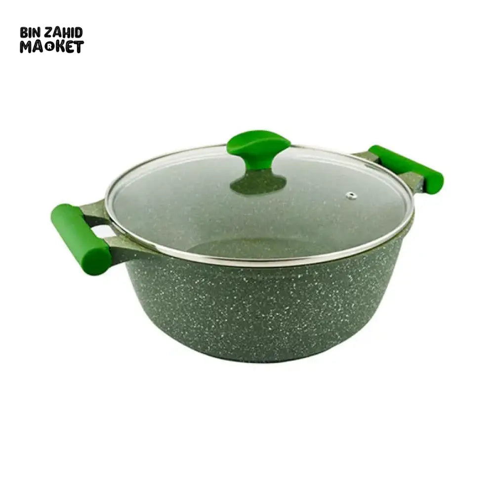 PRESTIGE GRANITE COOK POT 24CM – NON-STICK CASSEROLE WITH GLASS LID FOR HEALTHY COOKING