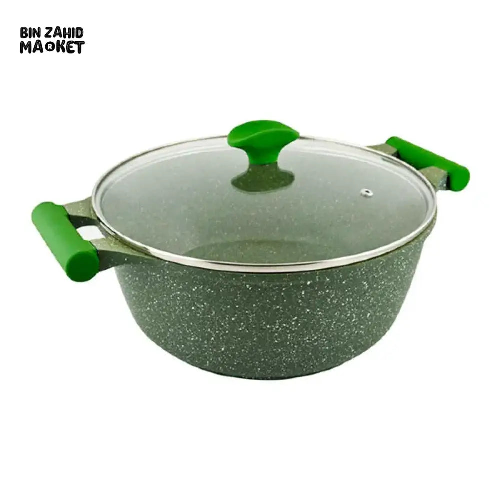 PRESTIGE GRANITE COOK POT 28CM – NON-STICK CASSEROLE WITH GLASS LID