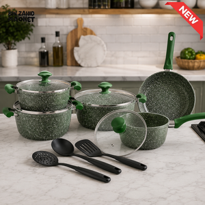 PRESTIGE GRANITE NON-STICK COOKWARE GREEN SET - 12 PIECE SET