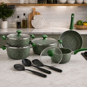 PRESTIGE GRANITE NON-STICK COOKWARE GREEN SET - 12 PIECE SET