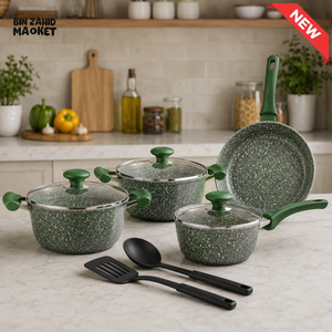 PRESTIGE GRANITE NON-STICK COOKWARE GREEN SET - 9 PIECE SET
