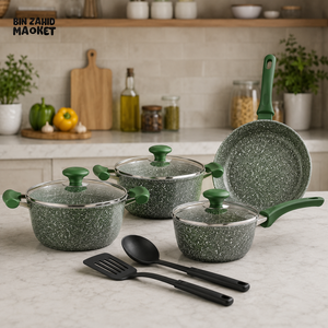 PRESTIGE GRANITE NON-STICK COOKWARE GREEN SET - 9 PIECE SET