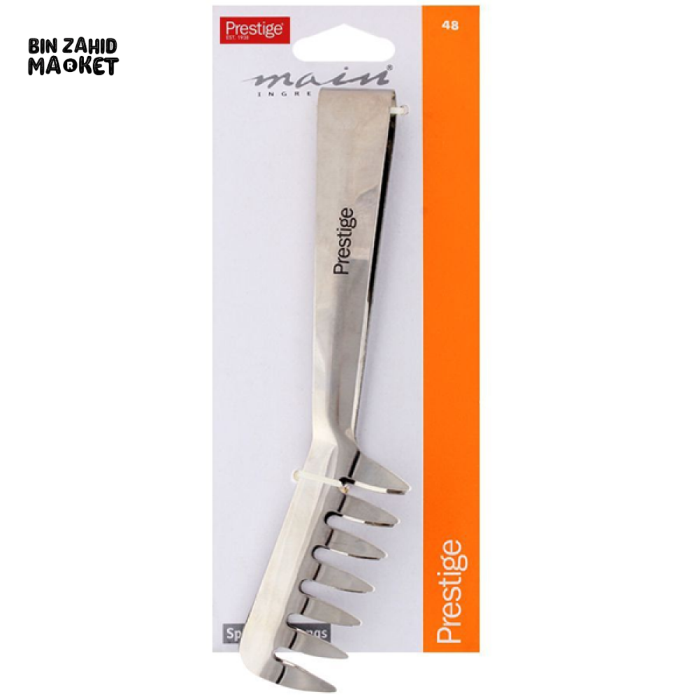 PRESTIGE SPAGHETTI TONG – STAINLESS STEEL PASTA SERVING TOOL WITH EASY GRIP