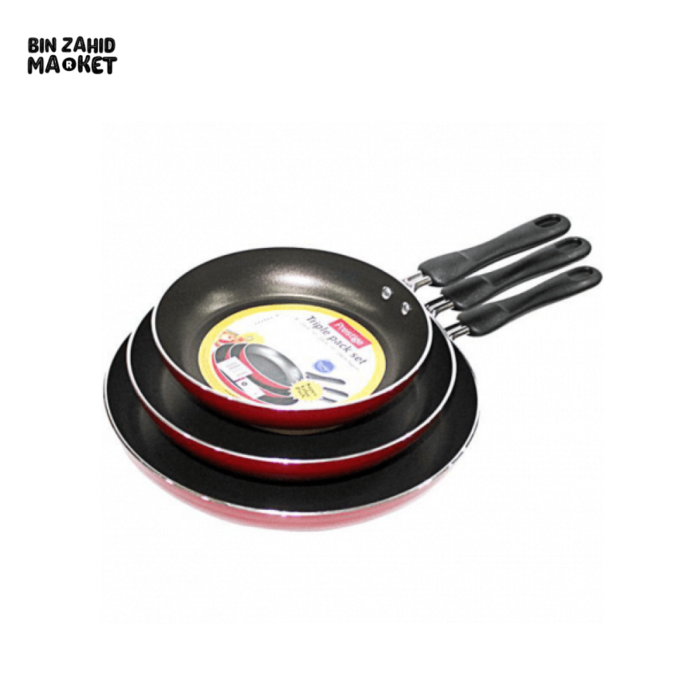 PRESTIGE TRIPLE PACK FRYPAN SET NON-STICK – 3-PIECE DURABLE COOKWARE SET
