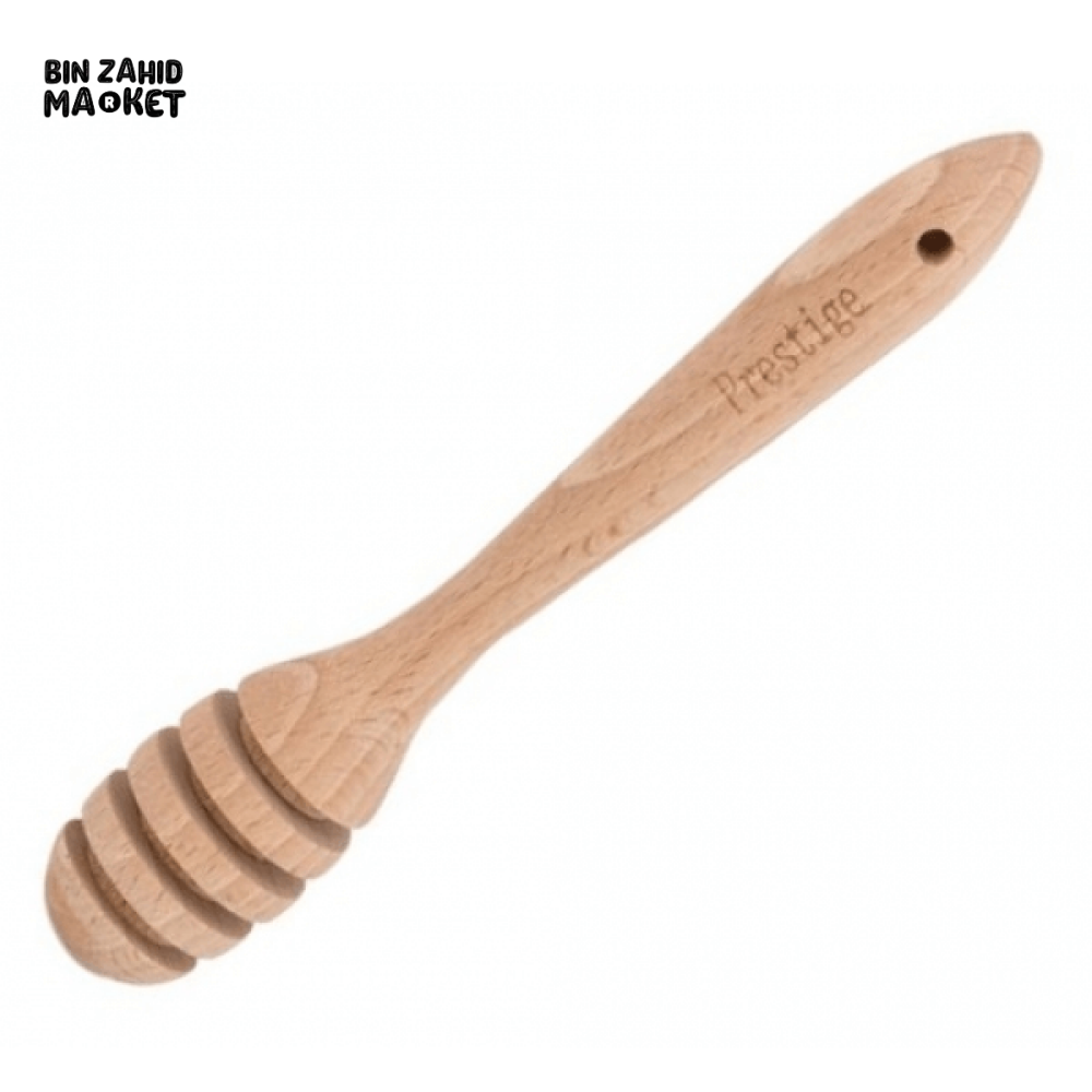 PRESTIGE WOOD HONEY DISPENSER – EASY POUR HONEY JAR WITH WOODEN DIPPER