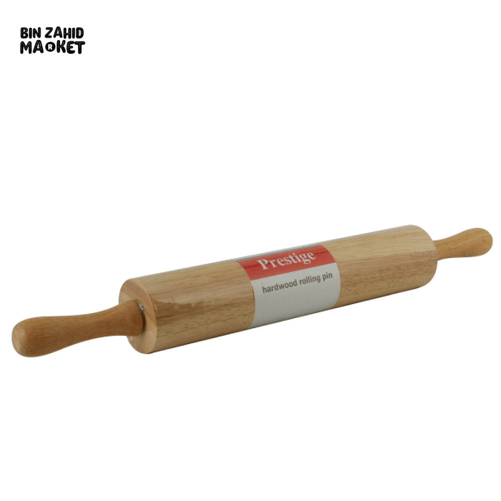 PRESTIGE WOODEN ROLLING PIN – DURABLE DOUGH ROLLER WITH STORAGE STRAP