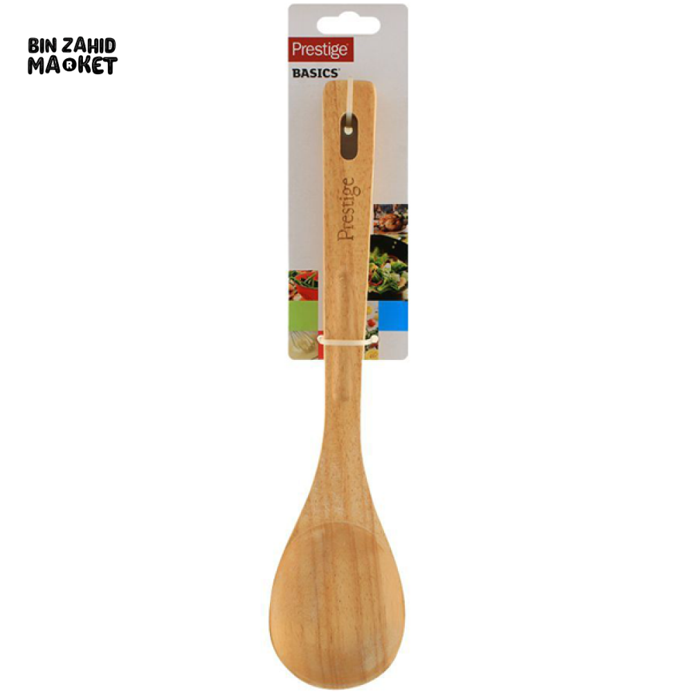 PRESTIGE WOODEN SPOON – NATURAL COOKING UTENSIL FOR NON-STICK COOKWARE