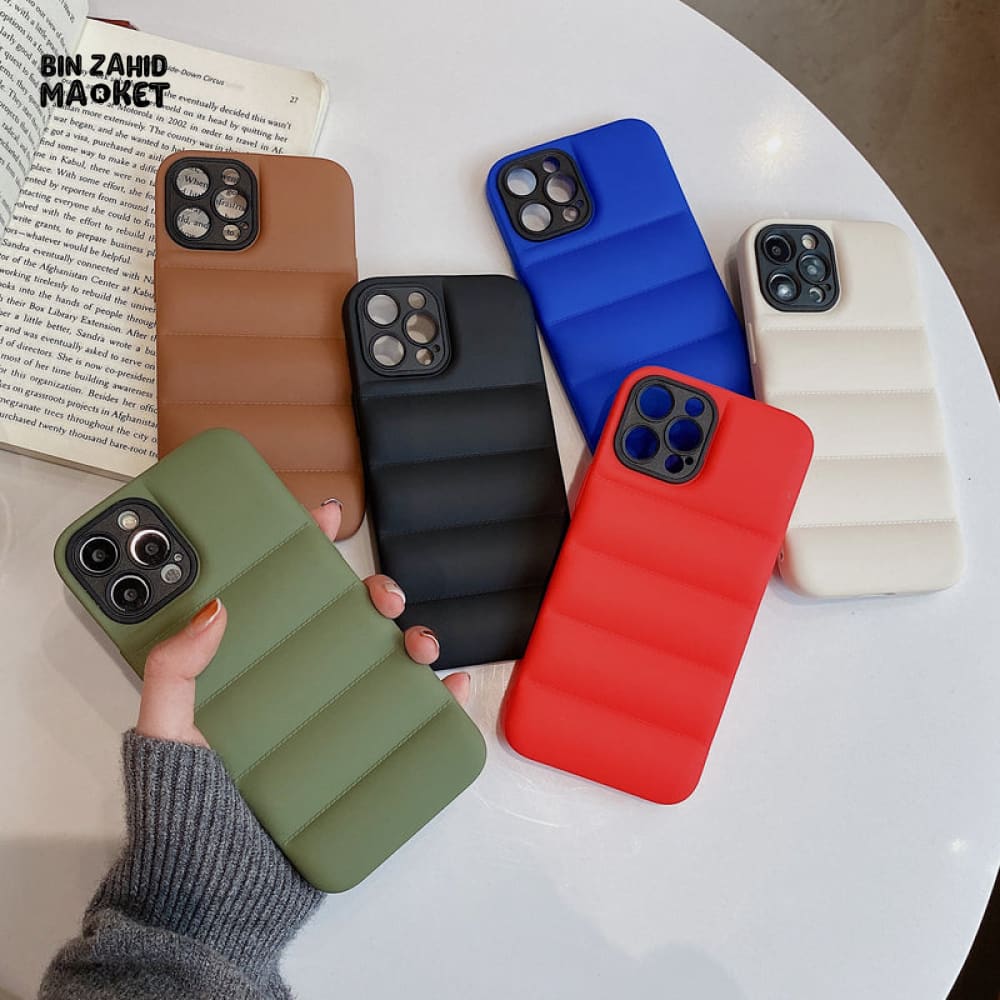 PUFFER JACKET DESIGN IPHONE CASE – STYLISH QUILTED SHOCKPROOF COVER