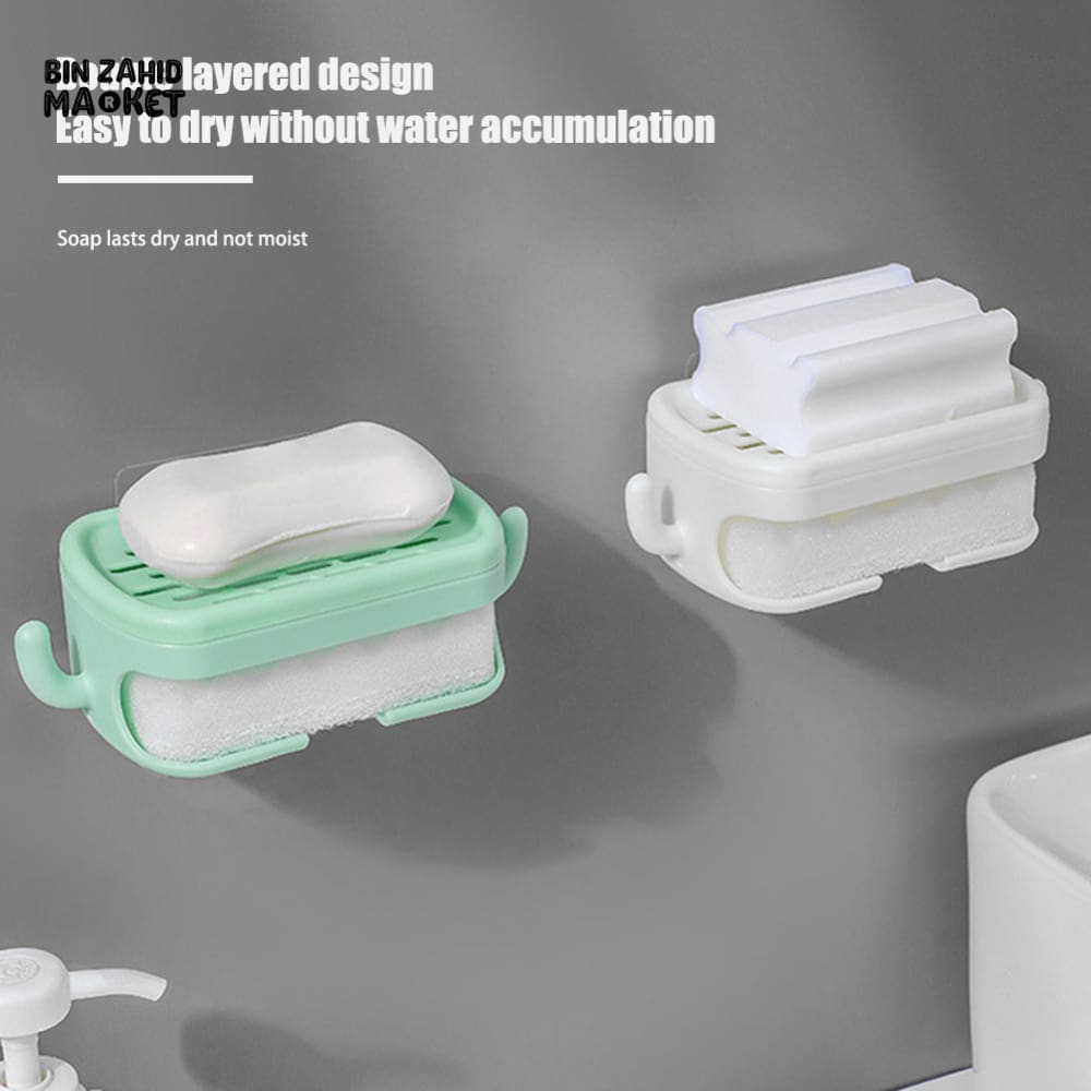 PUNCH-FREE DRAIN SOAP HOLDER – NO-DRILL WALL-MOUNTED SOAP BOX FOR HOME & BATHROOM