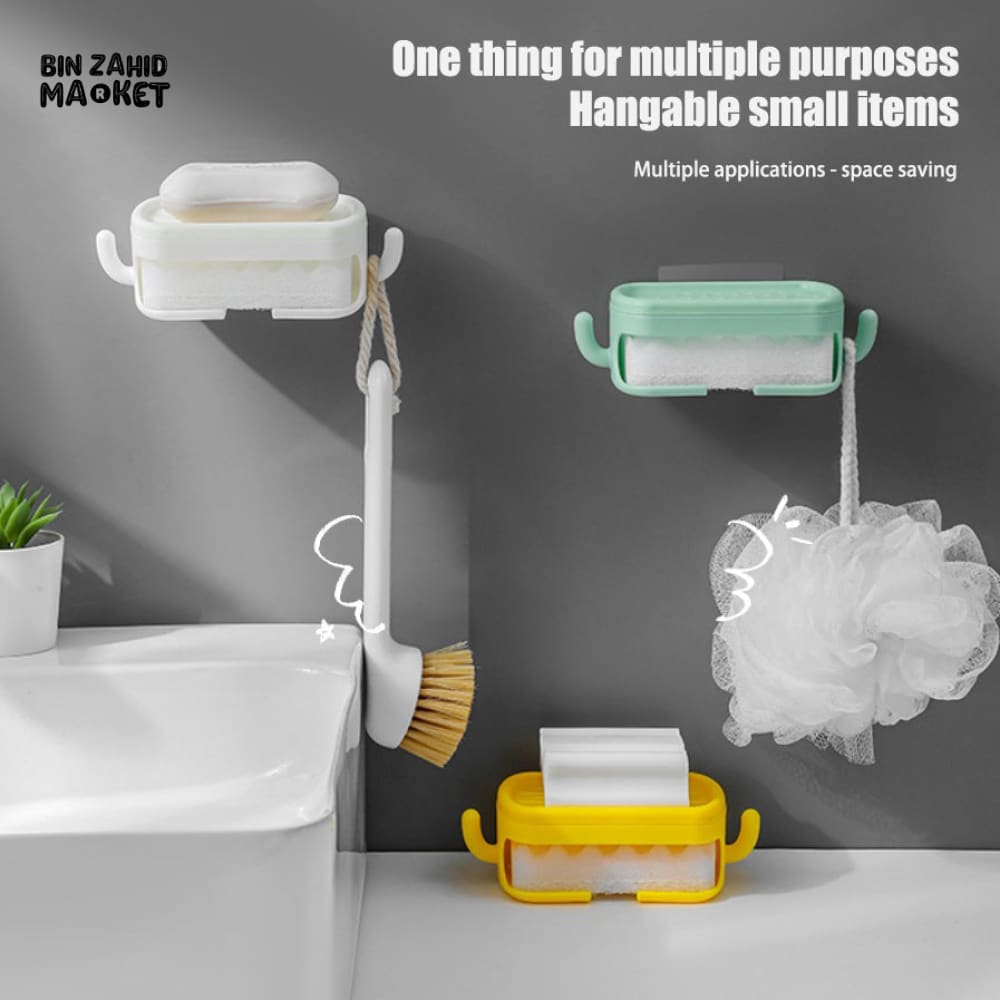 PUNCH-FREE DRAIN SOAP HOLDER – NO-DRILL WALL-MOUNTED SOAP BOX FOR HOME & BATHROOM