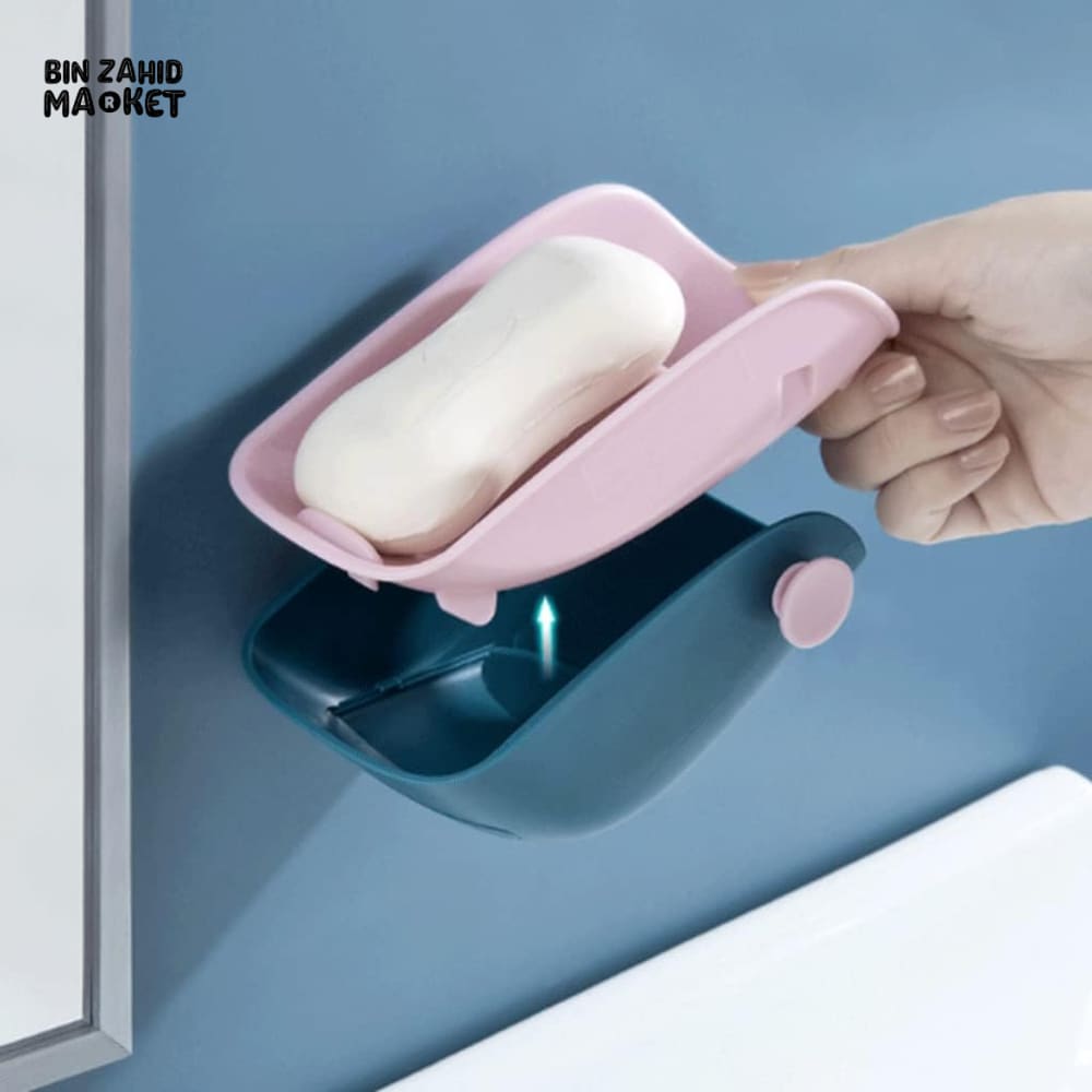 PUNCH-FREE DRAIN SOAP HOLDER WITH DRAWER – WALL-MOUNTED DRAINING SOAP DISH FOR BATHROOM & KITCHEN