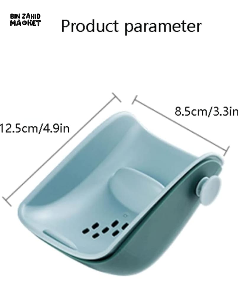 PUNCH-FREE DRAIN SOAP HOLDER WITH DRAWER – WALL-MOUNTED DRAINING SOAP DISH FOR BATHROOM & KITCHEN