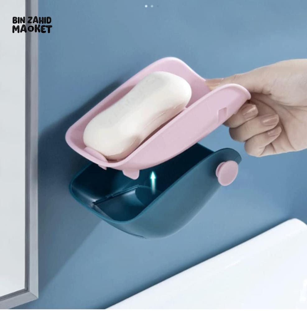 PUNCH-FREE DRAIN SOAP HOLDER WITH DRAWER – WALL-MOUNTED DRAINING SOAP DISH FOR BATHROOM & KITCHEN
