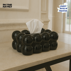 PVC BUBBLE DESIGN TISSUE BOX HOLDER – LUXURY VILLA TABLETOP DECOR - BLACK