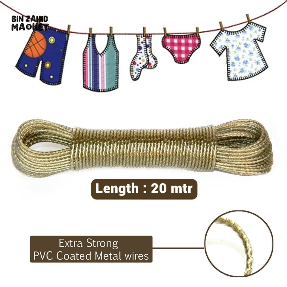 PVC COATED ALUMINIUM CLOTHESLINE WIRE 20 METRES