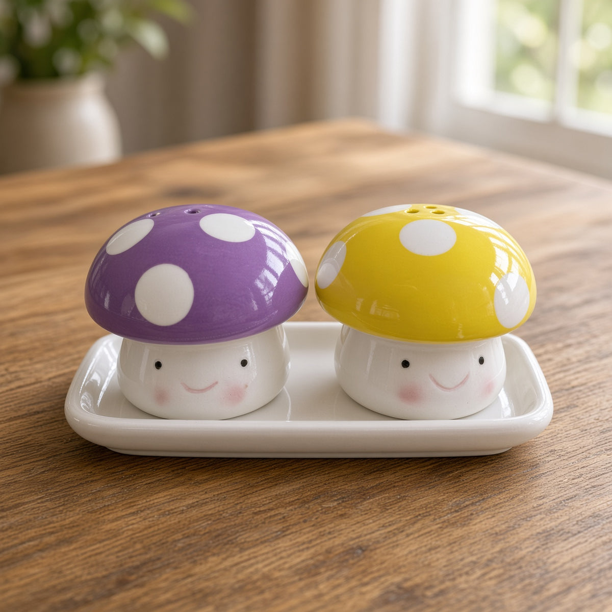 Kitchlux Ceramic Salt and Pepper Shakers - Mushrooms