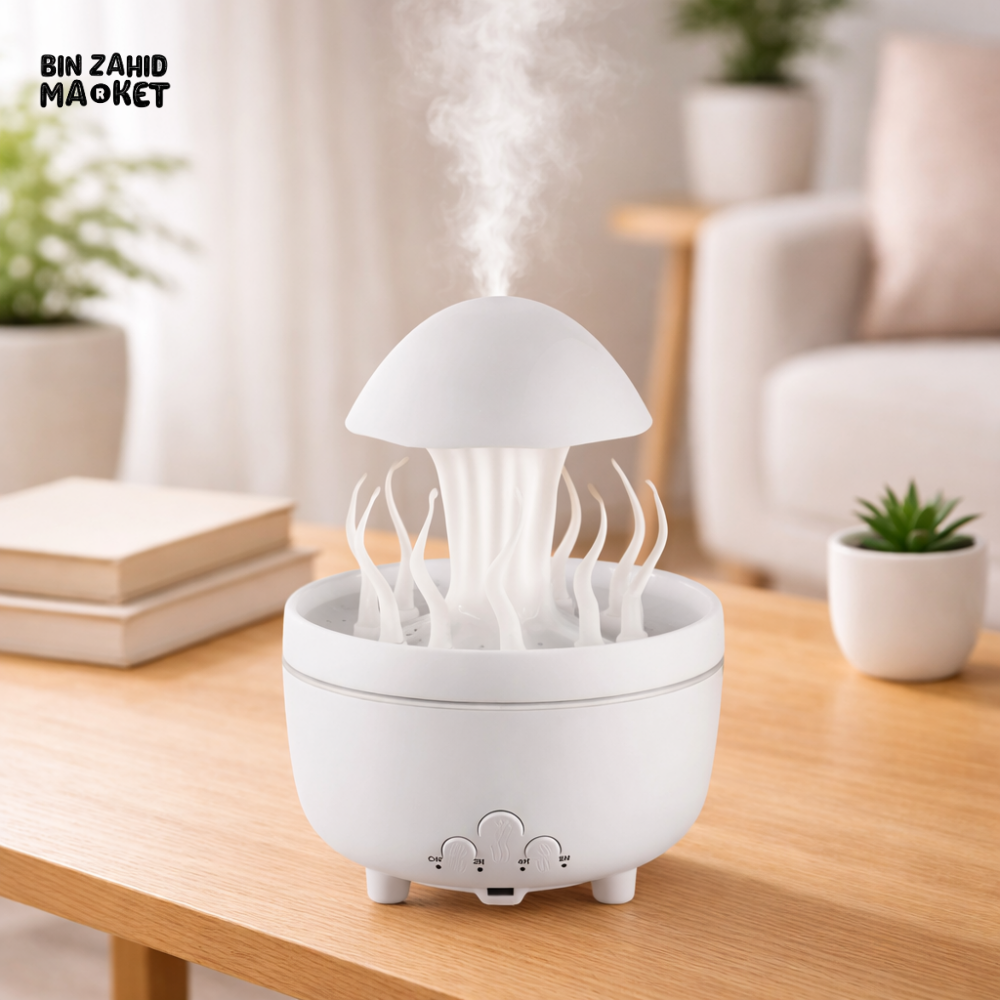 RAINDROP JELLYFISH AROMATHERAPY HUMIDIFIER WITH REMOTE CONTROL – LED MIST DIFFUSER FOR BEDROOM & OFFICE