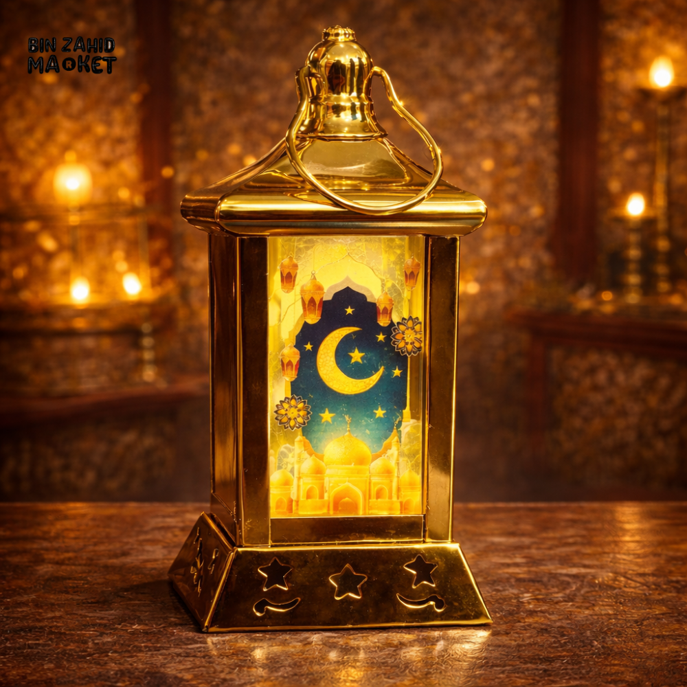 RAMADAN ARABIC THEME DECORATIVE LED CELL METAL LANTERNS