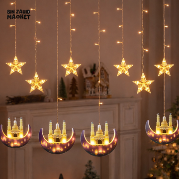 RAMADAN SPECIAL LED STRING LIGHTS WARM FESTIVE GLOW - NOOR-E-MASJID CRESCENT
