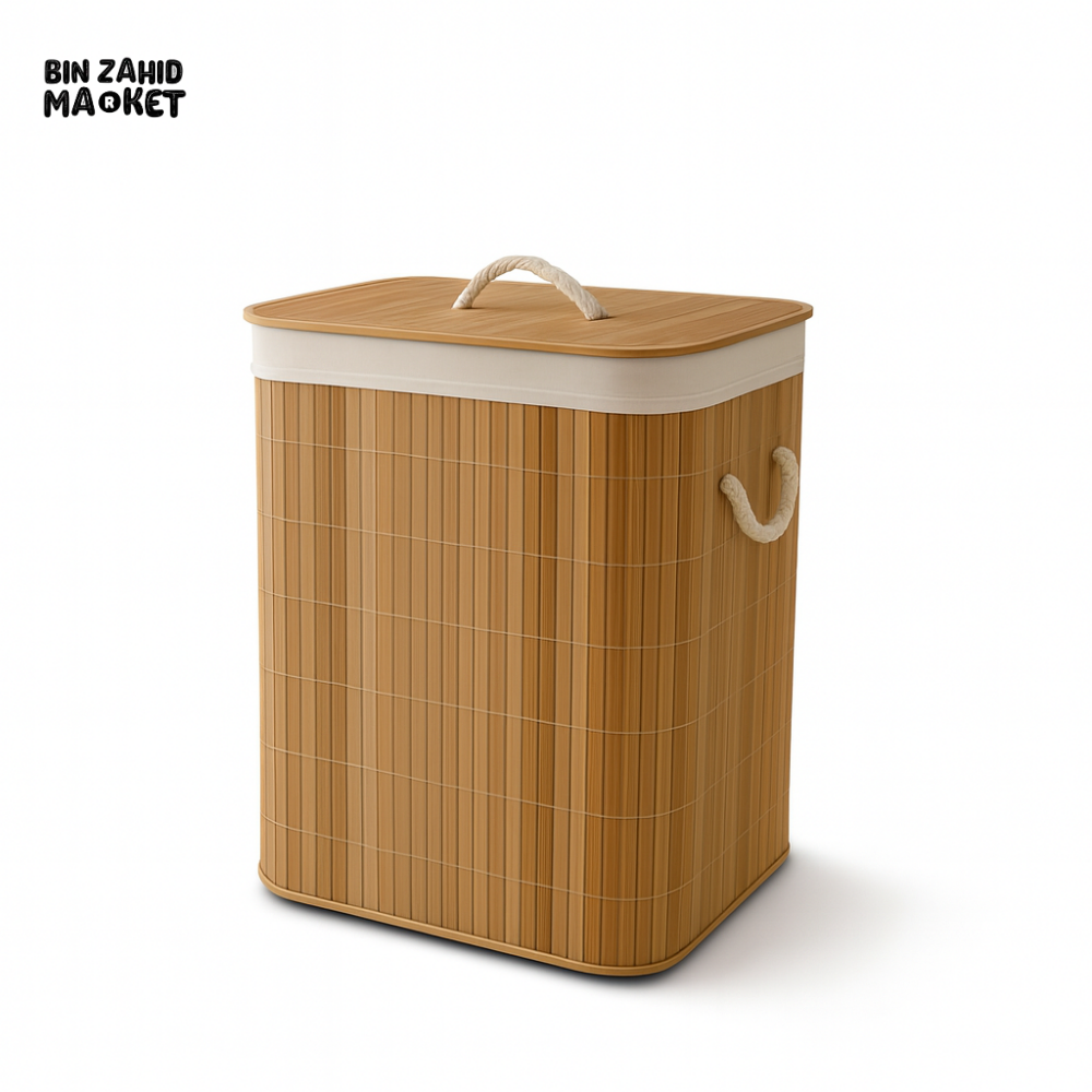 Rectangular Bamboo Laundry Basket
