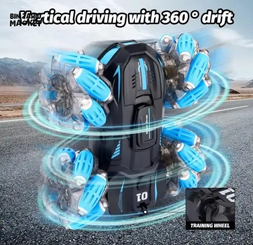 REMOTE CONTROL STUNT DRIFT CAR WITH WATCH CONTROLLER LIGHTS SOUNDS & REALISTIC SMOKE EFFECTS
