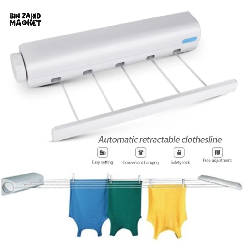RETRACTABLE CLOTHES HANGING LINE 3.7 METRES