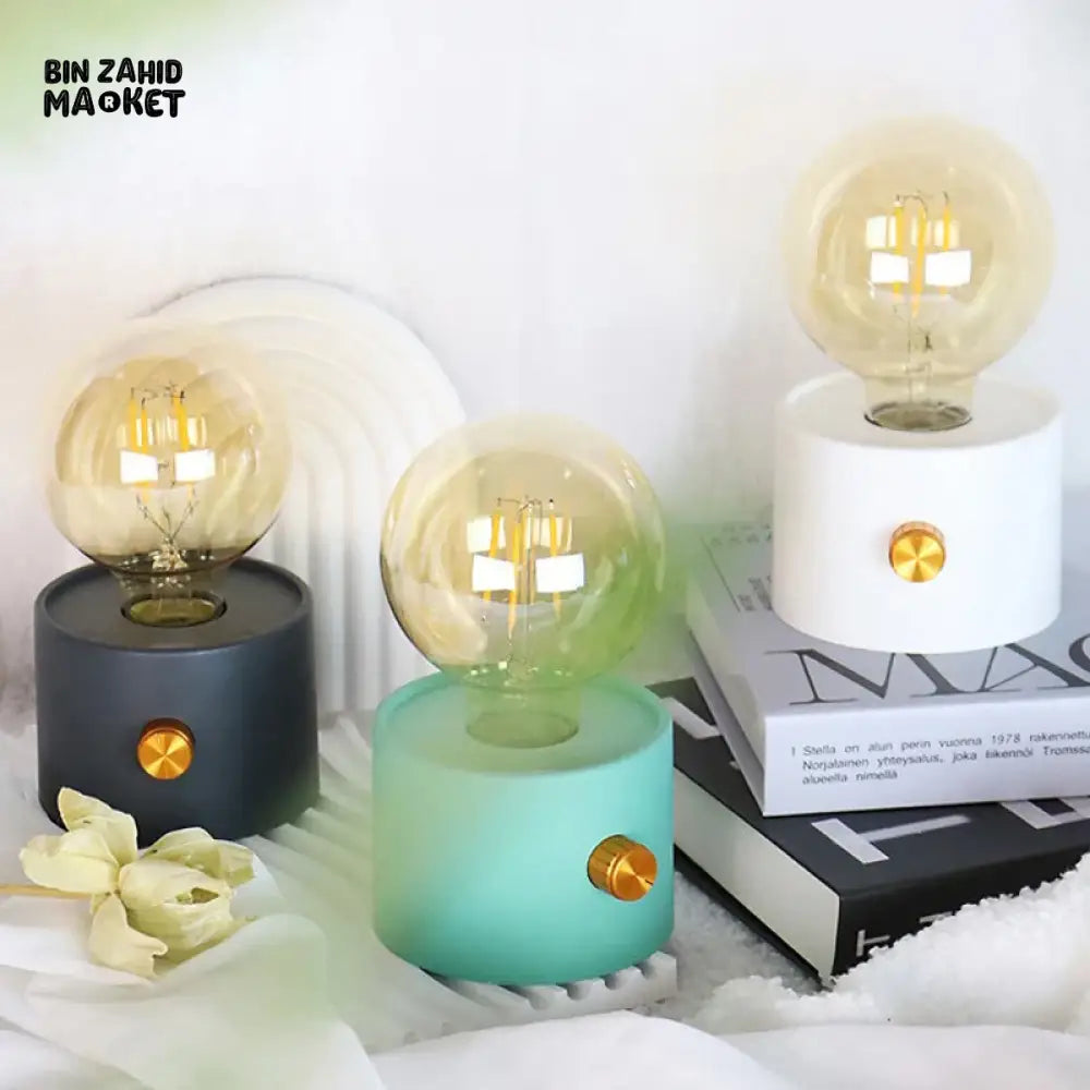 RETRO BULB SHAPE LED NIGHT LIGHT – BATTERY OPERATED DESKTOP LAMP