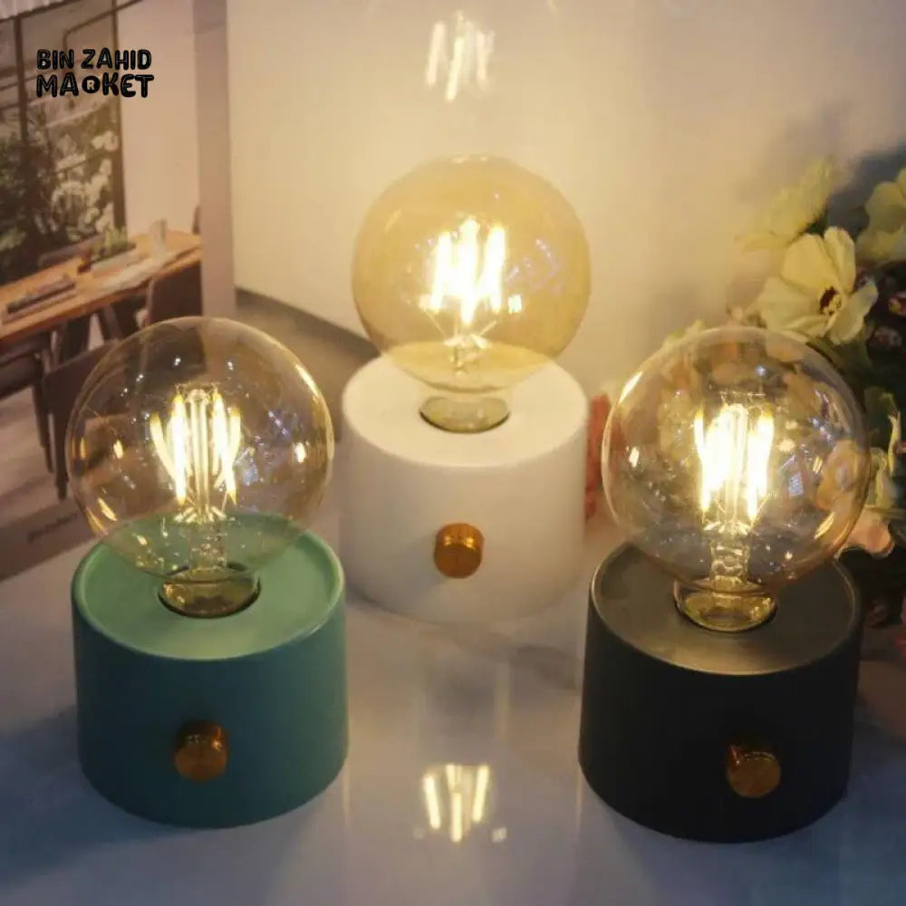 RETRO BULB SHAPE LED NIGHT LIGHT – BATTERY OPERATED DESKTOP LAMP