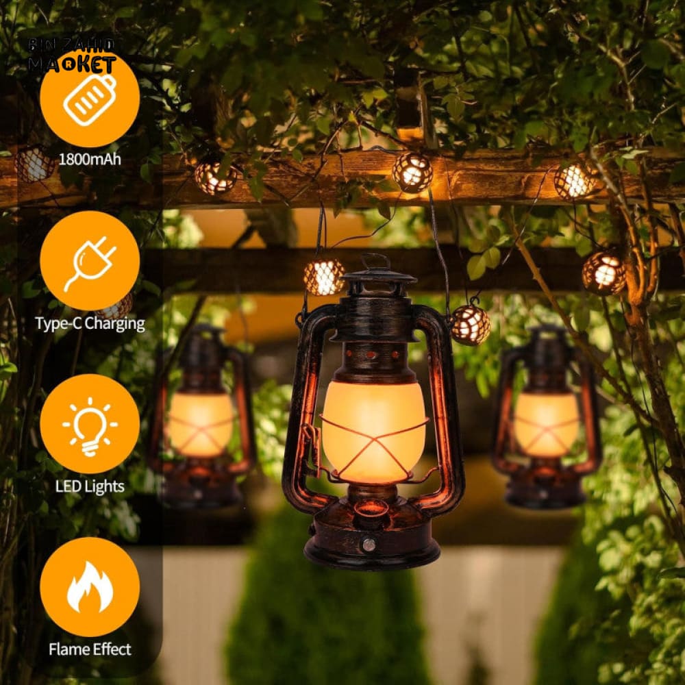 RETRO PORTABLE LED LANTERN – RECHARGEABLE CAMPING & DECORATIVE LIGHT