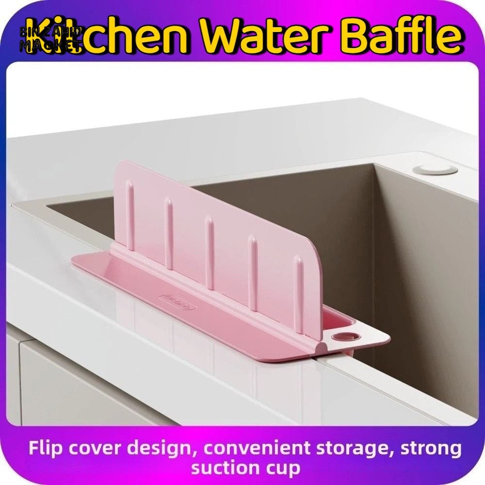 REUSABLE KITCHEN SINK WATER DEFLECTOR PLATE WITH SUCTION CUP – SPLASH-PROOF SOAP & SPONGE RACK