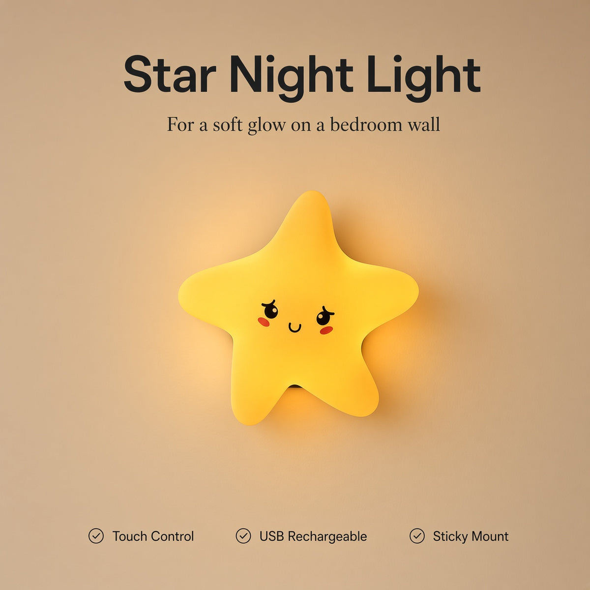 Lightora USB Rechargeable Night Light - Star