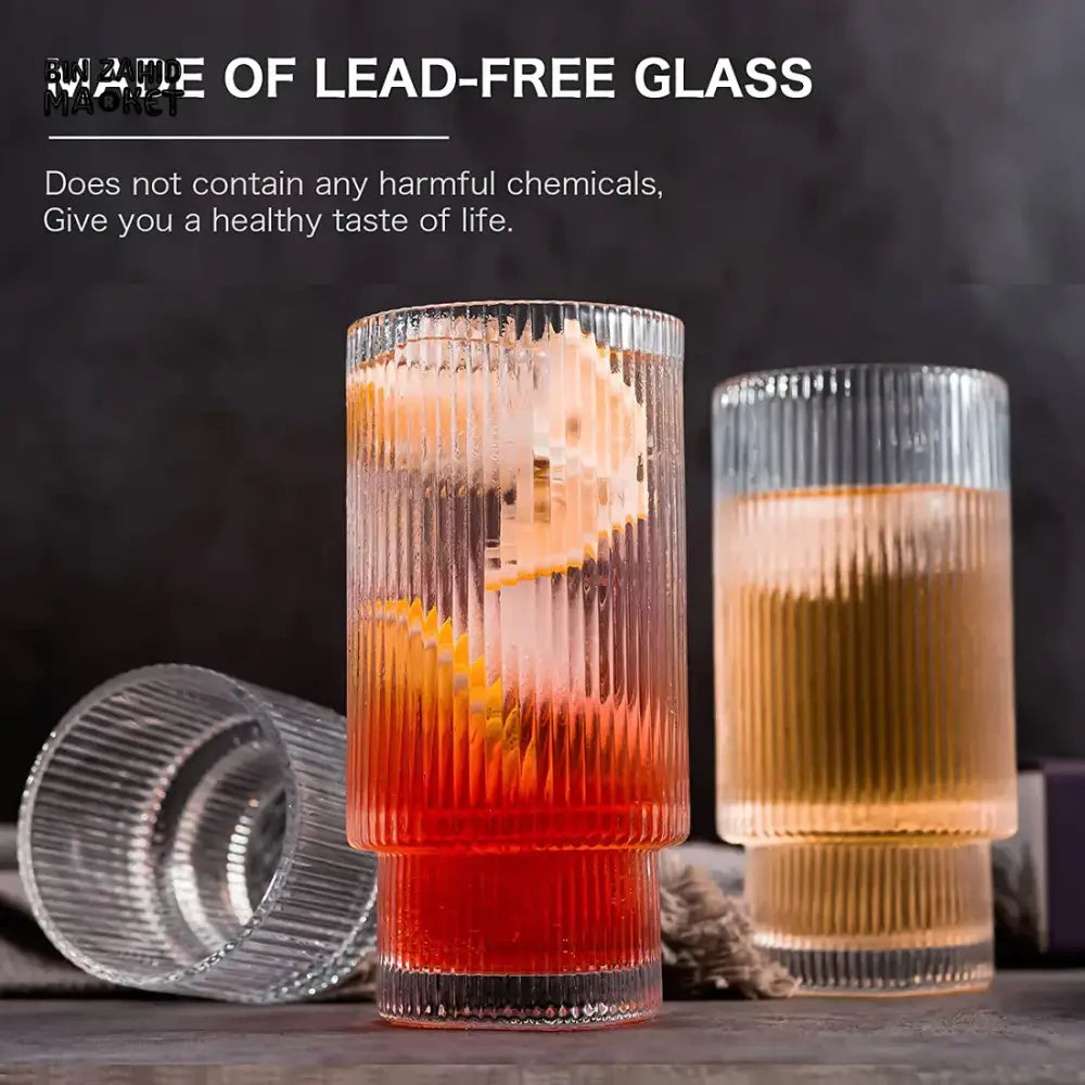 RIBBED ICE COFFEE GLASS Large