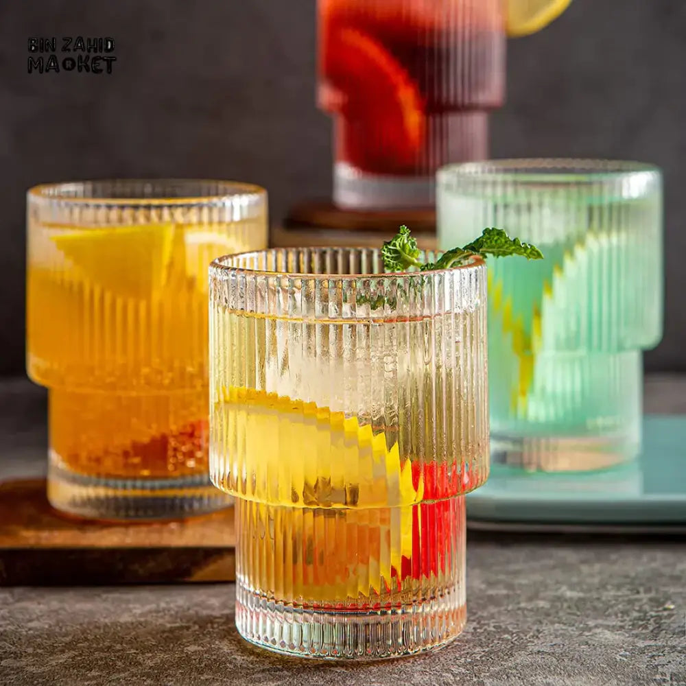RIBBED ICE COFFEE GLASS Small