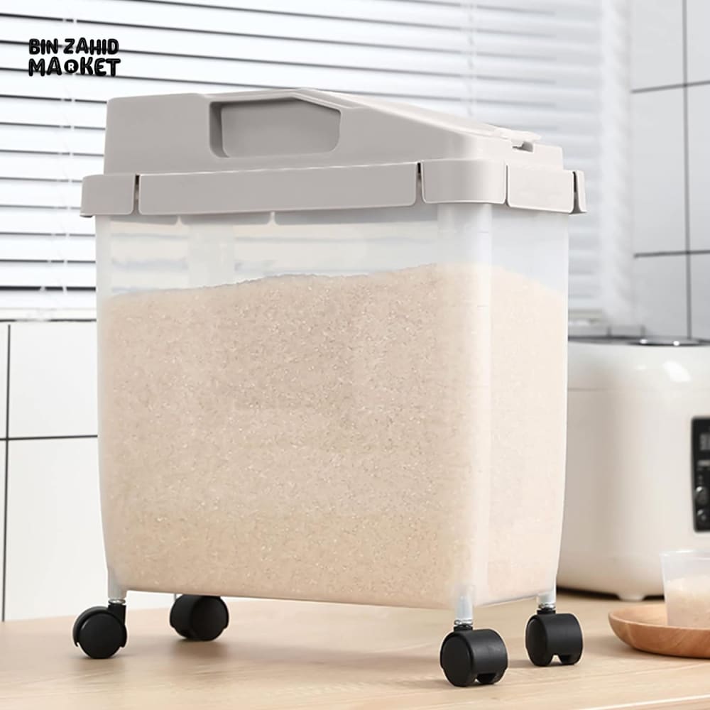 RICE CONTAINER STORAGE BOX WITH WHEELS