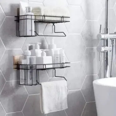 SHOWER CADDY CORNER BASKET STORAGE NO DRILL ADHESIVE ORGANIZER