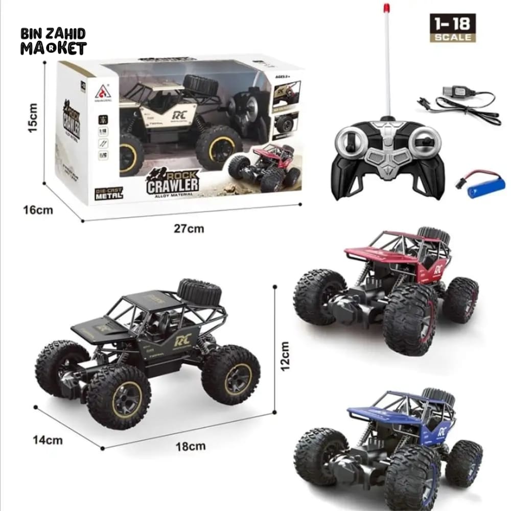 ROCK CRAWLER ELECTRIC RC CAR – 1:16 SCALE ALLOY OFF-ROAD TRUCK 4WD CLIMBING HIGH-SPEED BUGGY SUV REMOTE CONTROL TOY FOR BOYS & KIDS