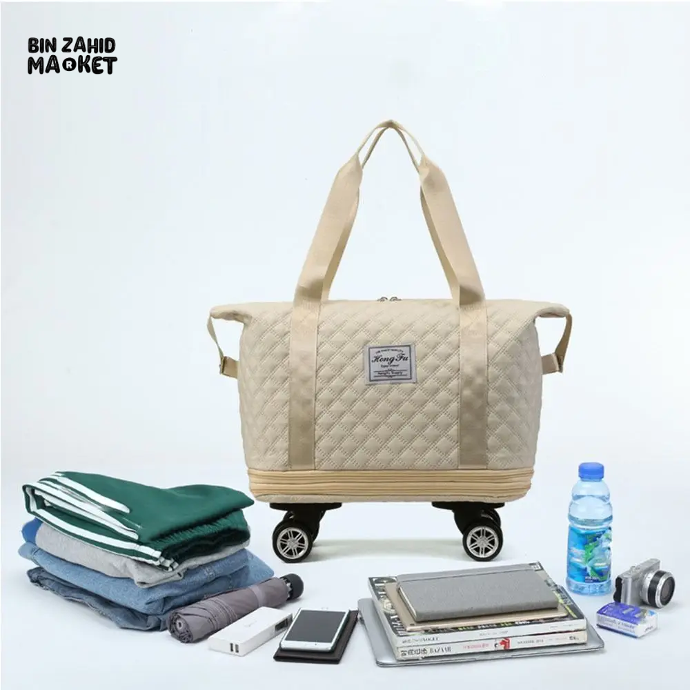 ROLLING DUFFLE BAG EXPANDABLE WITH WHEELS MULTIPLE POCKET SHOULDER HANDBAG