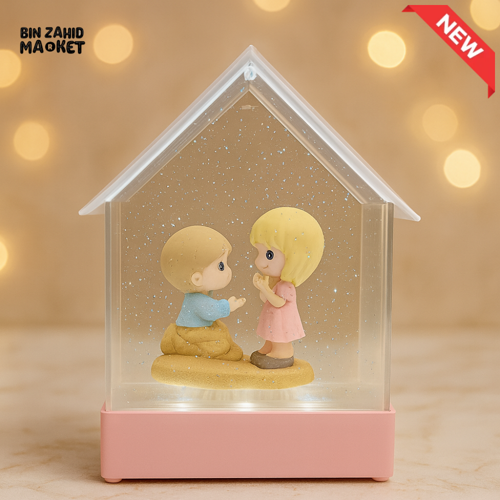 ROMANTIC COUPLE FIGURINE LED LIGHT HOUSE – LUXURY DECOR NIGHT LAMP FOR BEDROOM & GIFT DISPLAY