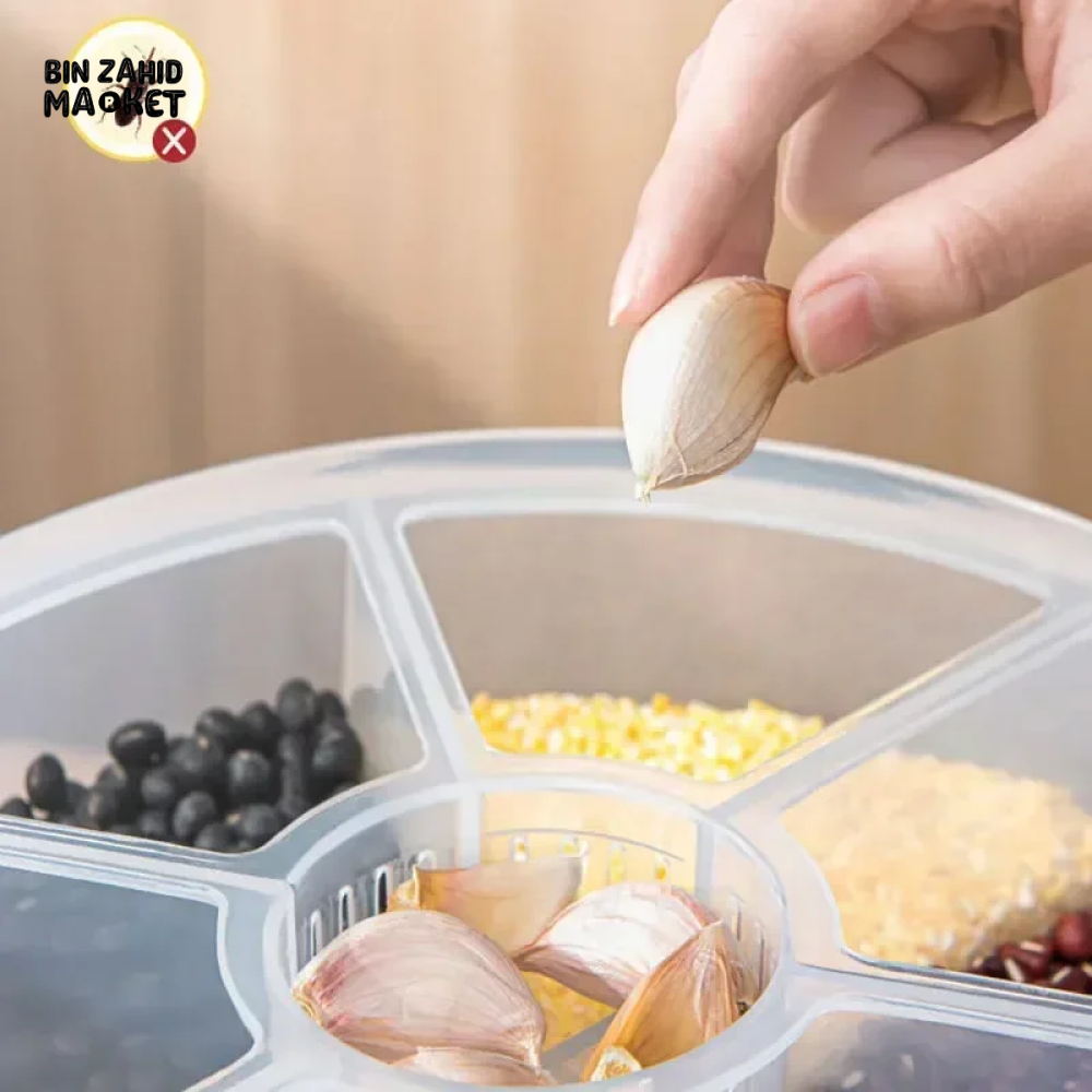ROTARY RICE STORAGE CONTAINER 5KG – 360° SEALED GRAIN BIN INSECT-PROOF KITCHEN BOX
