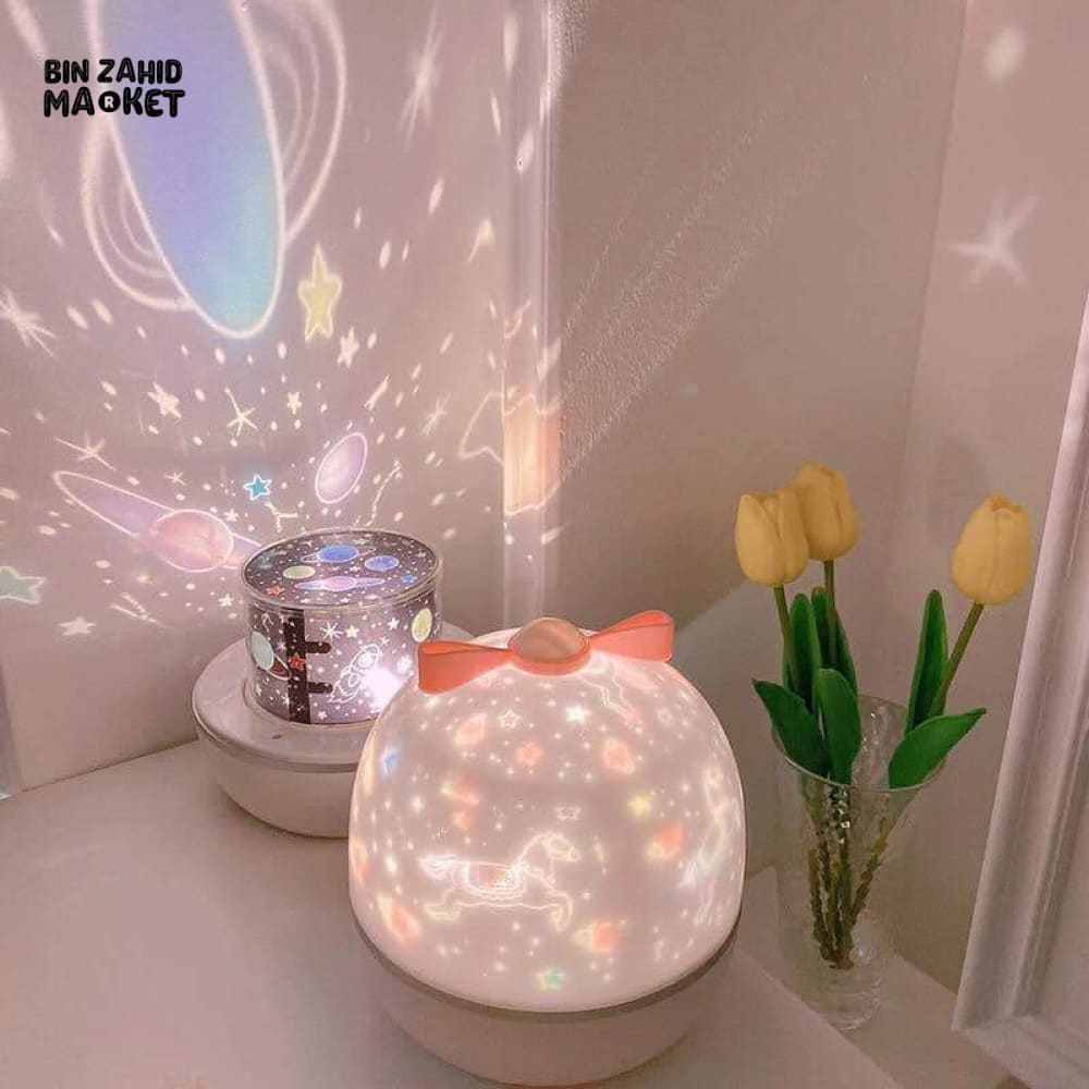 ROTATABLE LED PROJECTOR LAMP – 3 LIGHT MODES DREAMY STAR & MOON NIGHT LIGHT