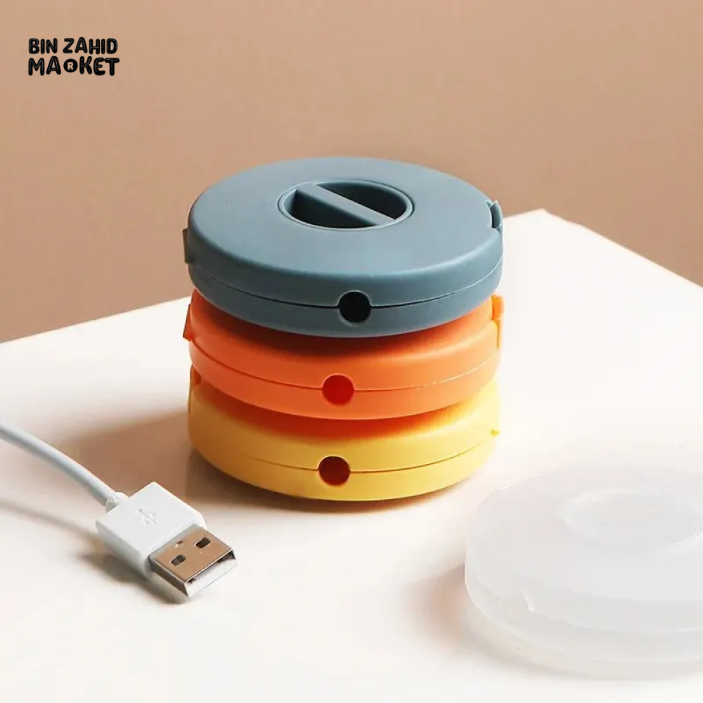 ROTATABLE STORAGE BOX DATA CABLE FINISHING ORGANIZER MULTIFUNCTIONAL DESKTOP WIRE WINDER STORAGE BOX FOR HOME & DORM USE PACK OF 3