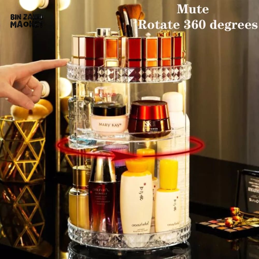 ROTATING COSMETIC ORGANIZER - TRANSPARENT