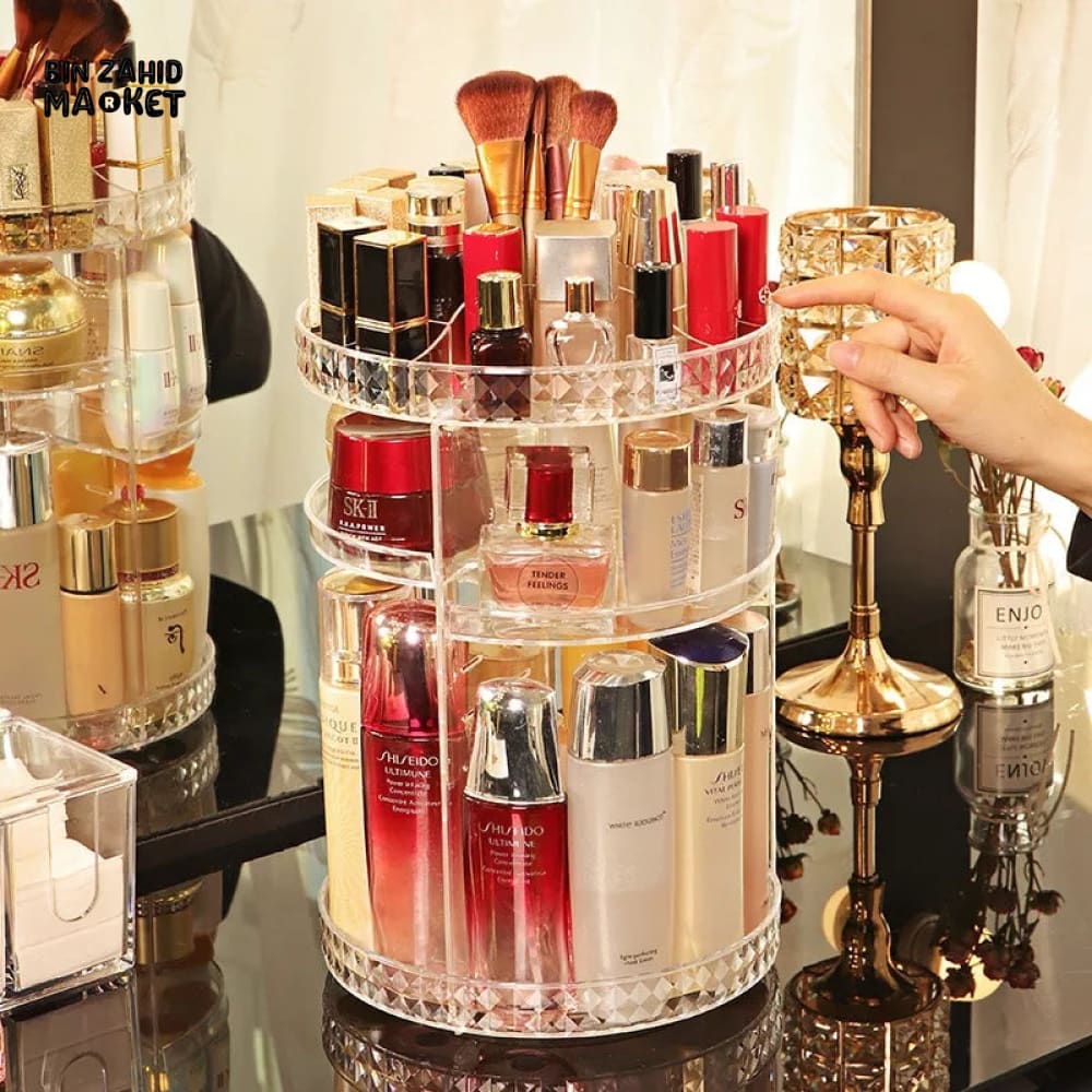 ROTATING COSMETIC ORGANIZER - TRANSPARENT