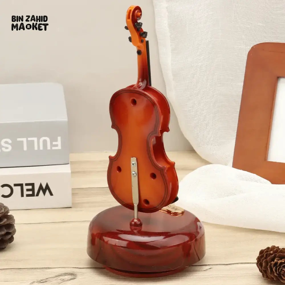 ROTATING MUSIC BOX ORNAMENT – GUITAR VIOLIN DESIGN HOME DECOR GIFT