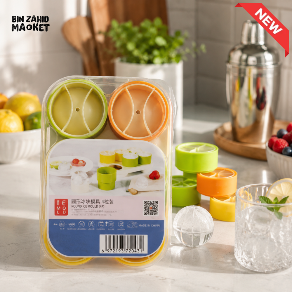 ROUND ICE BALL MOLD SET - 6 PIECES SET