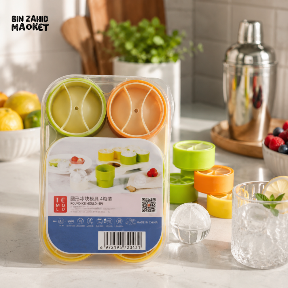 ROUND ICE BALL MOLD SET - 6 PIECES SET
